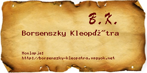 Borsenszky Kleopátra névjegykártya